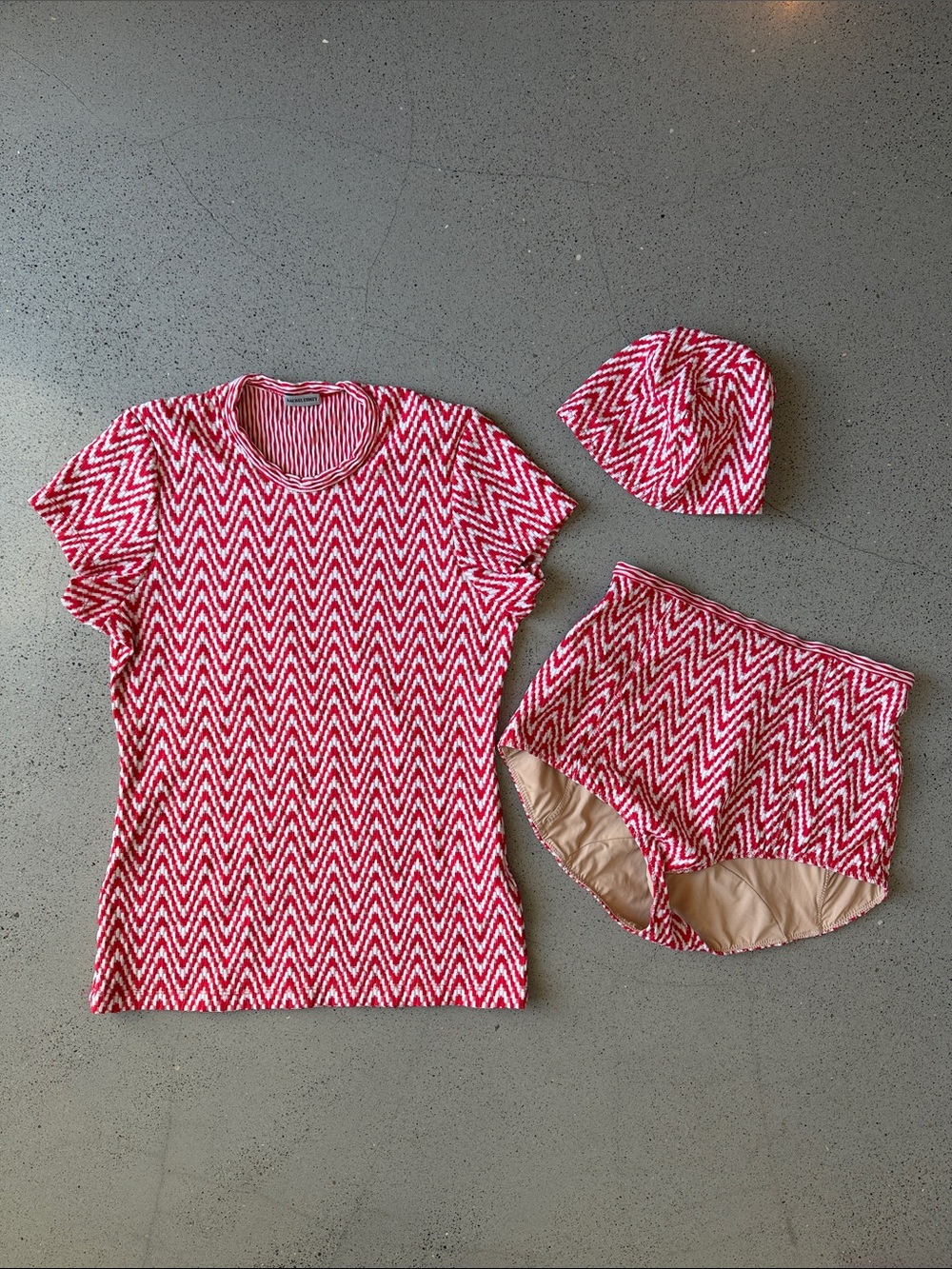 Rachel Comey Red and White Swim Set